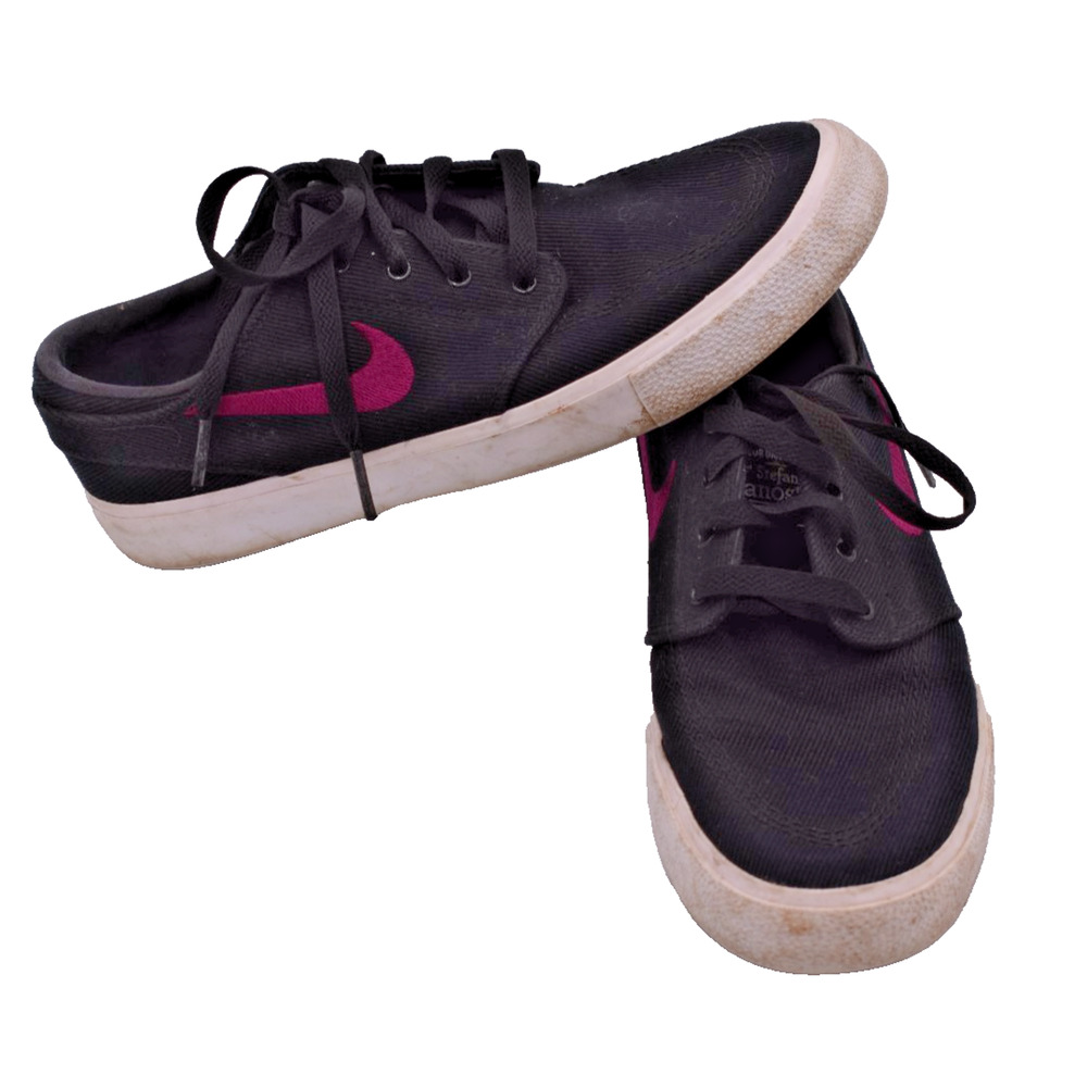 NIKE ZOOM Stefan Janoski Black Canvas w/ Purple Swoosh Lace Up Shoes Mens 6